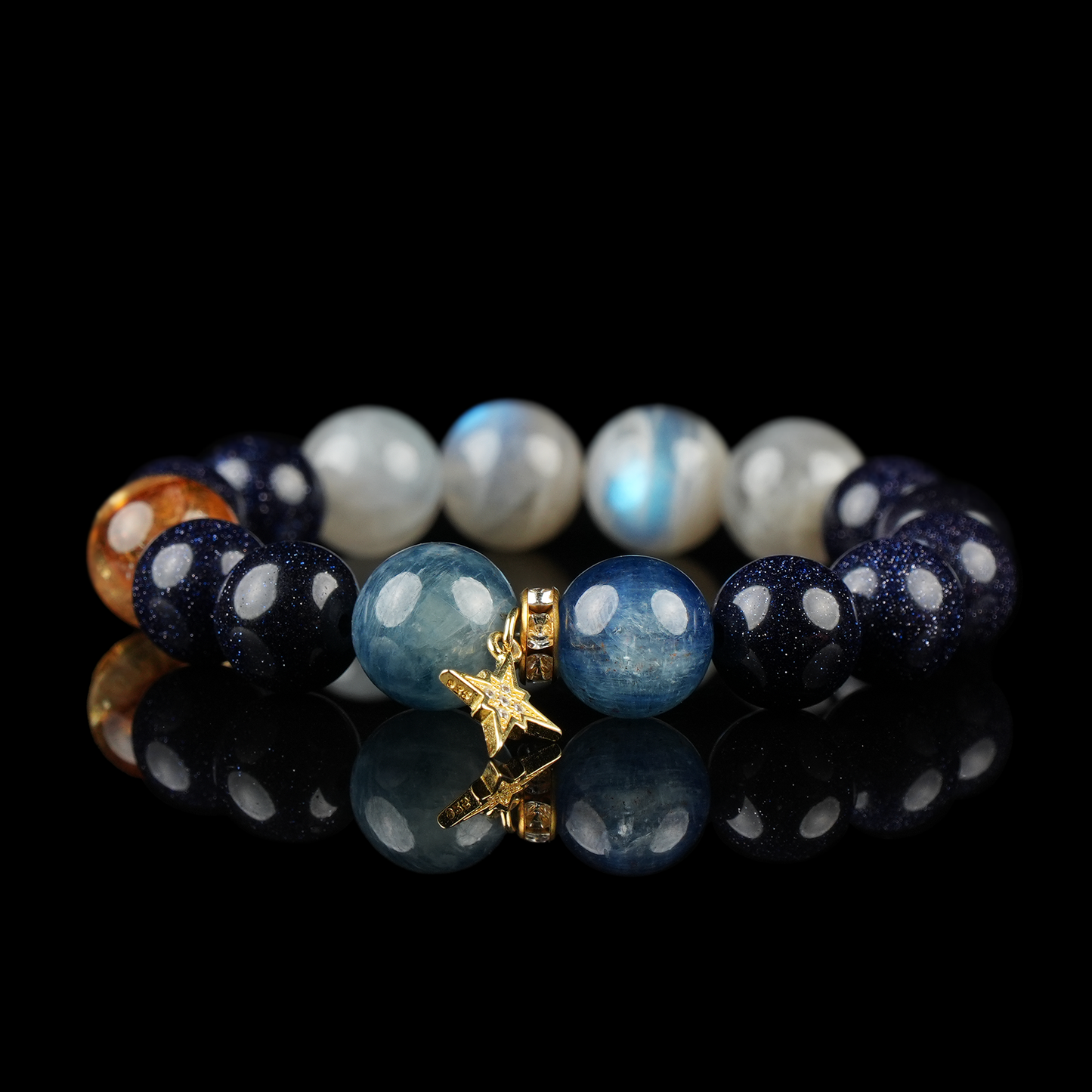Aquamarine & Moonstone Crystal Bracelet – Calm & Intuition