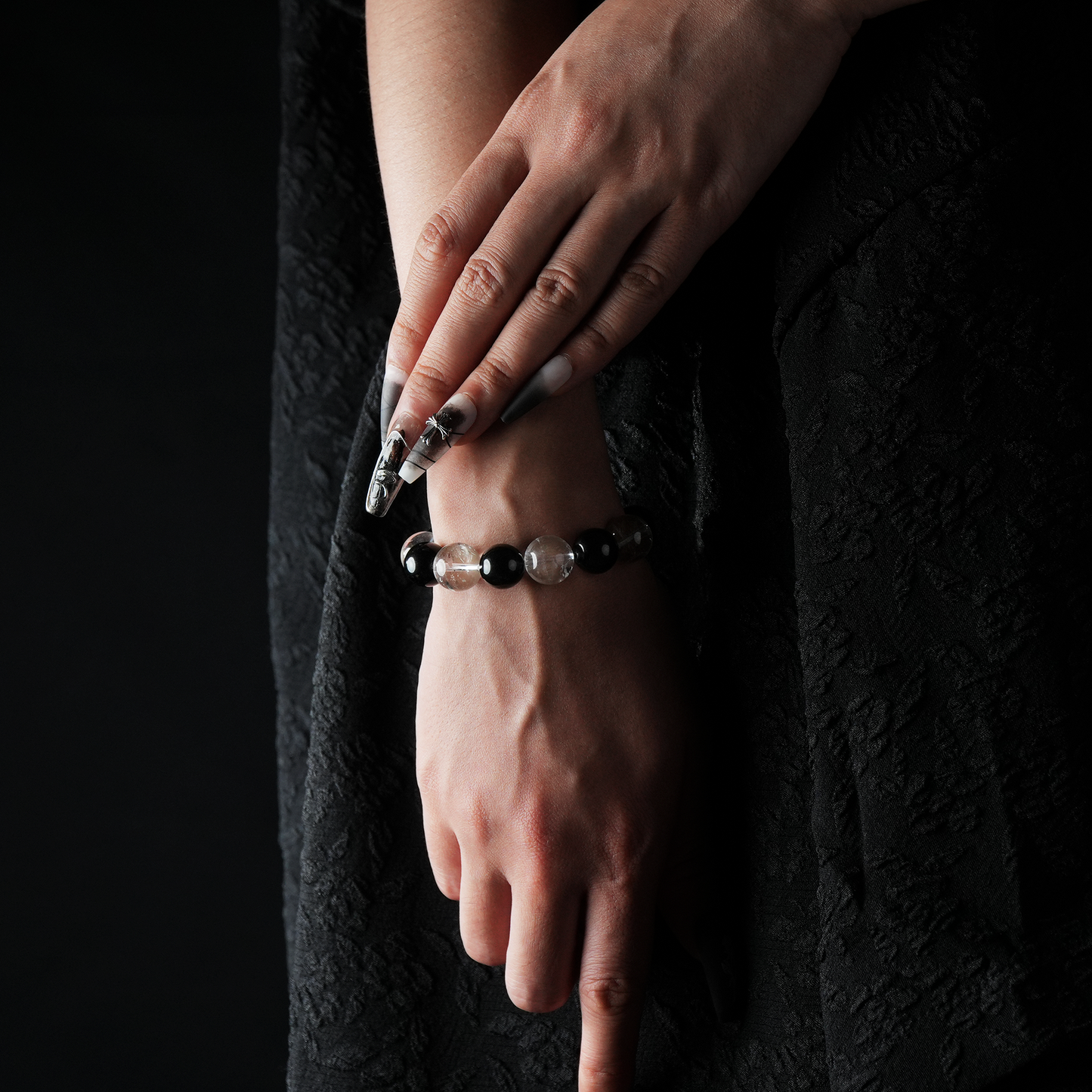 Clear Quartz & Gold Sheen Obsidian Bracelet – Clarity & Inner Strength