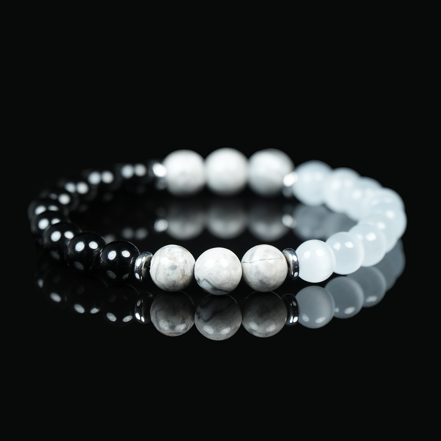 Black Obsidian & Cat’s Eye Bracelet – Intuition, Protection & Mental Clarity