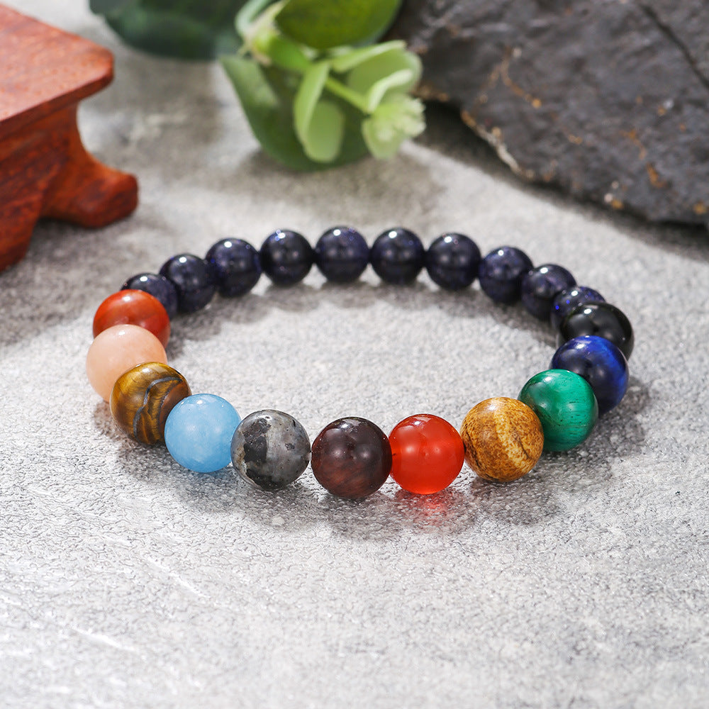 Universe Galaxy Crystal Bracelet – 8/10mm Solar System Beaded Planet Jewelry for Cosmic Energy & Balance