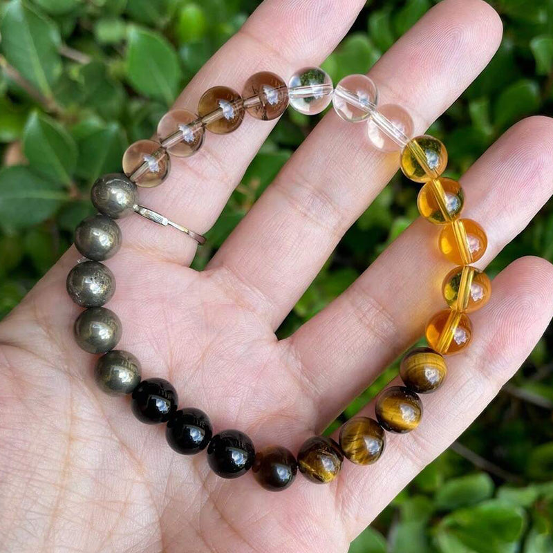 Black Obsidian and Tiger’s Eye Beaded Bracelet – Strength, Focus & Confidence