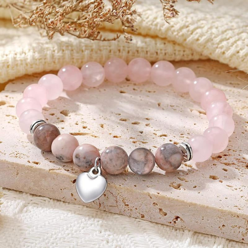 Rose Quartz Self-Love Bracelet – Heart Chakra Healing Crystal Jewelry