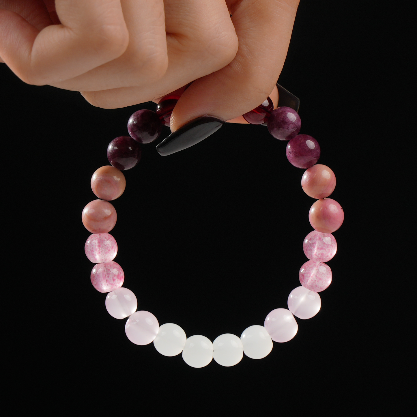 Rose Quartz, Strawberry Quartz & Garnet Bracelet – Love, Passion & Emotional Healing