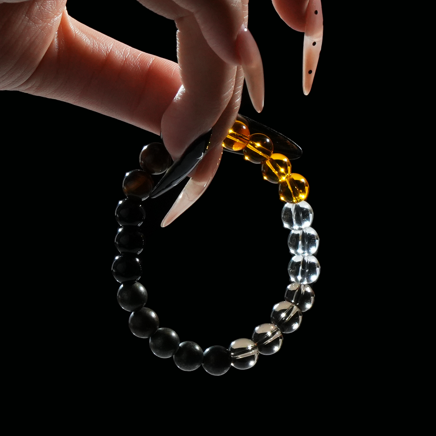 Black Obsidian and Tiger’s Eye Beaded Bracelet – Strength, Focus & Confidence