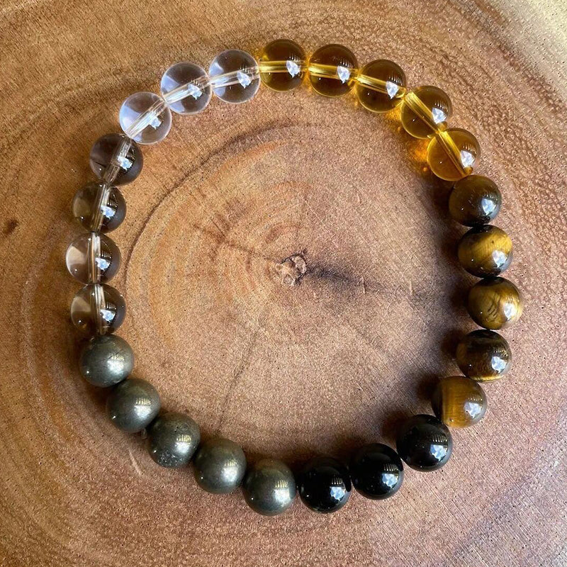 Black Obsidian and Tiger’s Eye Beaded Bracelet – Strength, Focus & Confidence