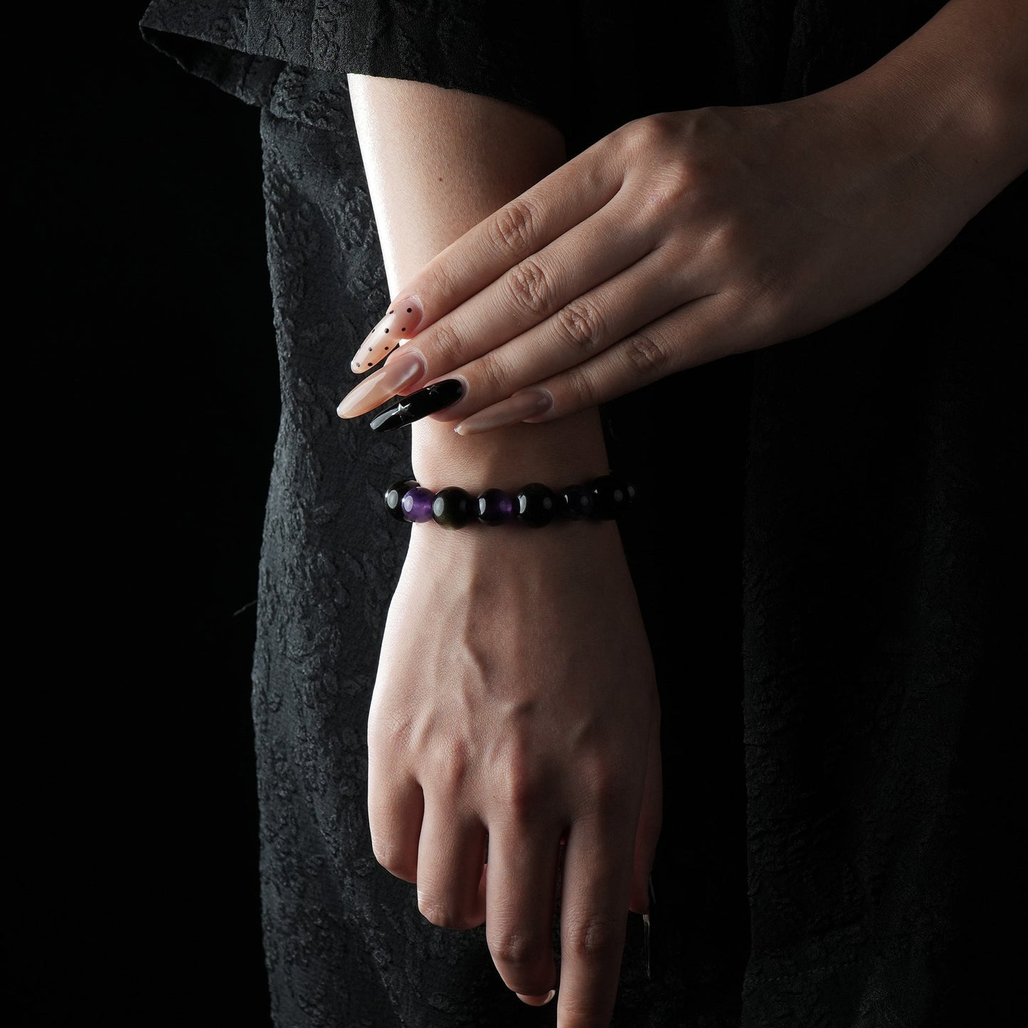 Scorpio Zodiac Bracelet – Black Obsidian, Amethyst for Protection & Emotional Strength