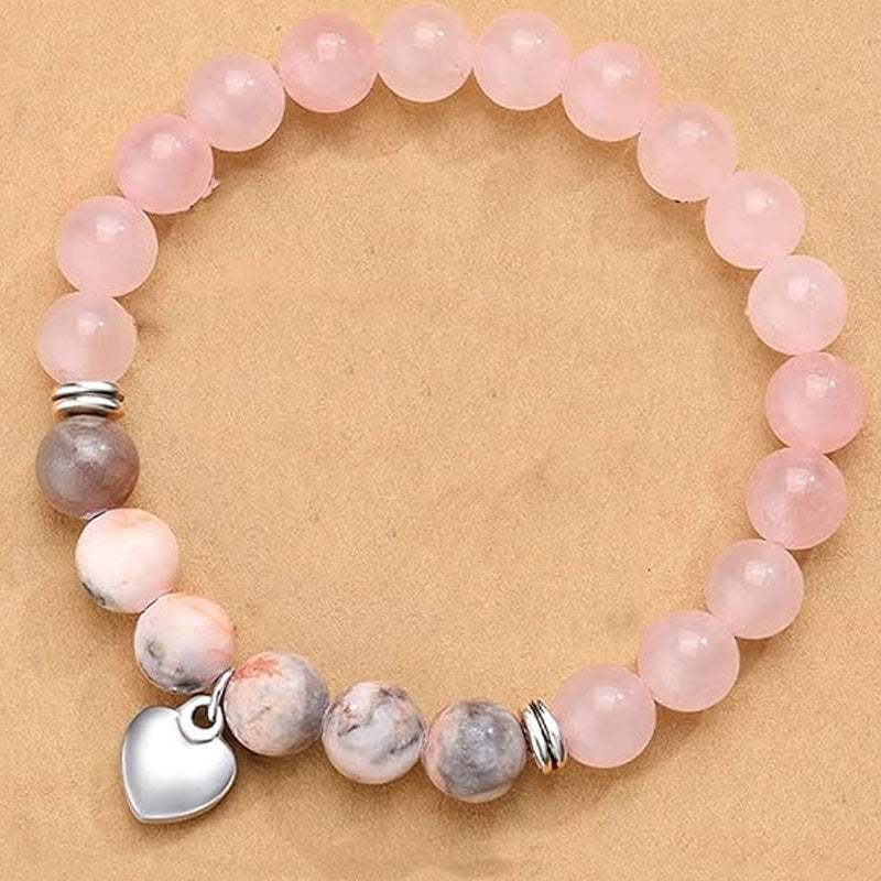 Rose Quartz Self-Love Bracelet – Heart Chakra Healing Crystal Jewelry