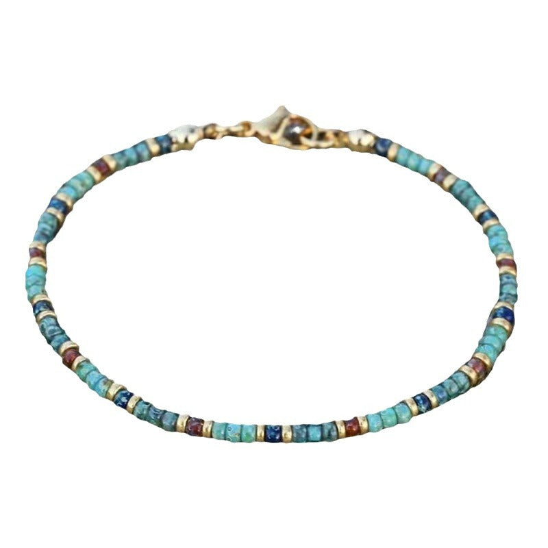 Turquoise Crystal Anklet – Healing & Self-Expression