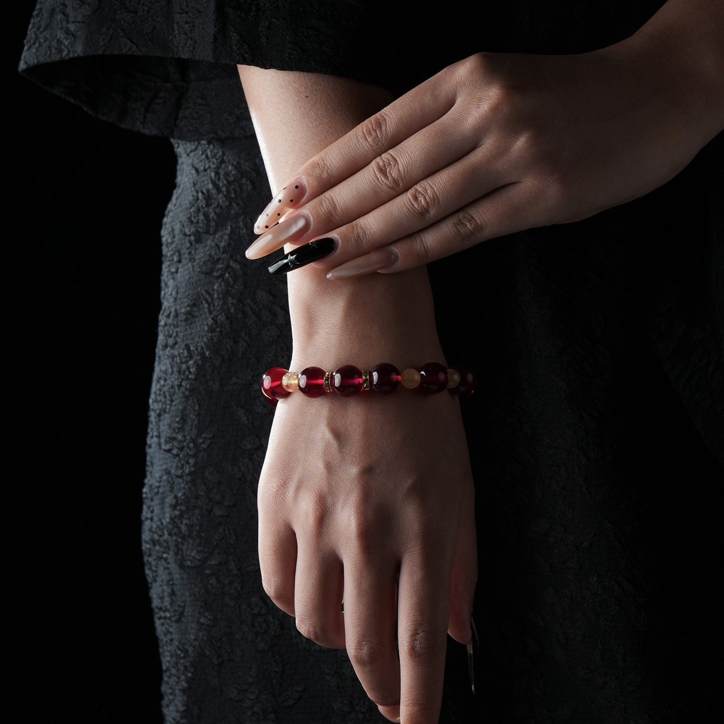 Garnet Golden Quartz Bracelet - Confidence, Attraction Radiant Energy