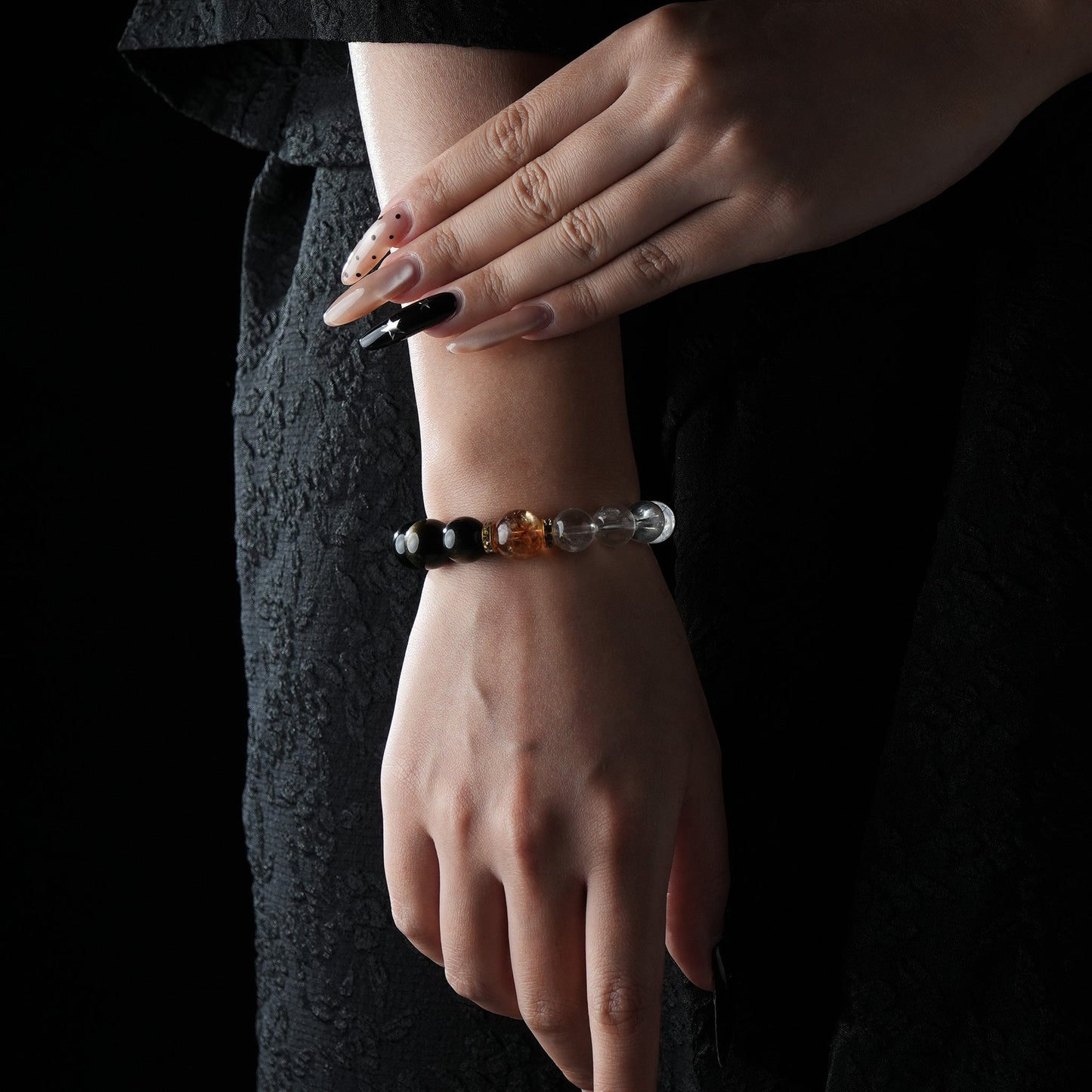 Clear Quartz, Gold Sheen Obsidian & Citrine Bracelet – Clarity, Wealth & Protection