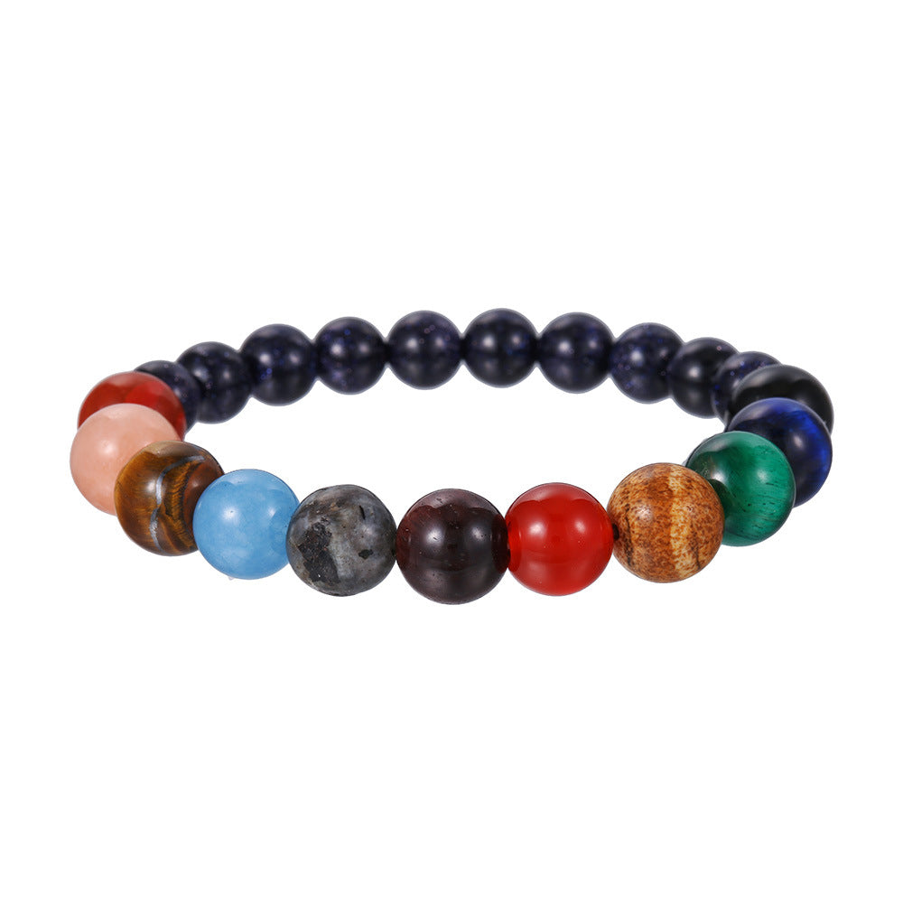 Universe Galaxy Crystal Bracelet – 8/10mm Solar System Beaded Planet Jewelry for Cosmic Energy & Balance