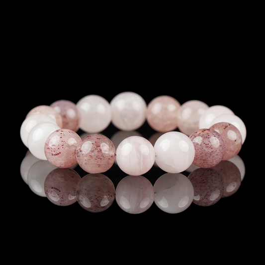 Rose Quartz & Strawberry Quartz Bracelet – Love & Harmony