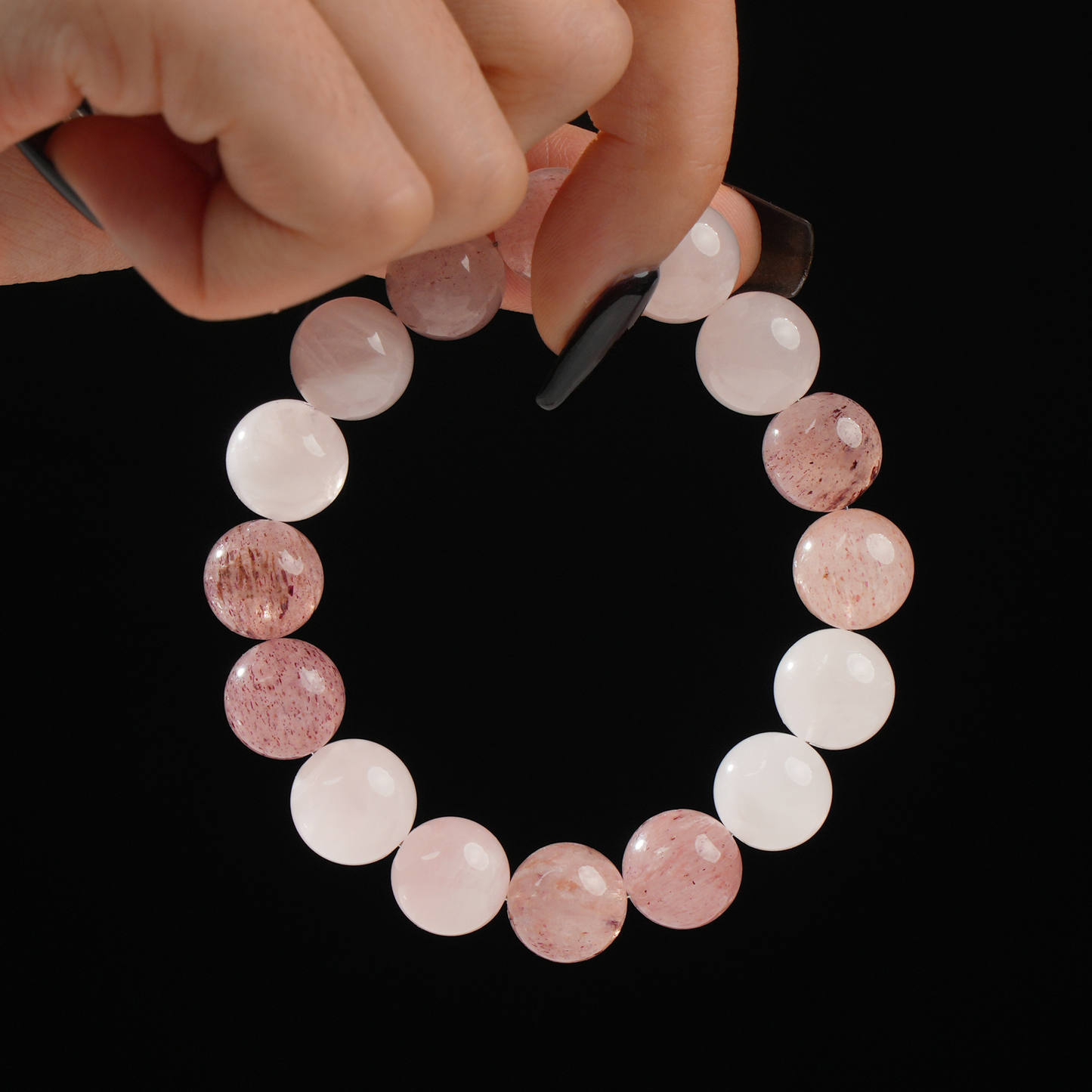 Rose Quartz & Strawberry Quartz Bracelet – Love & Harmony