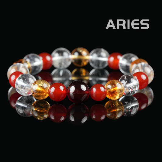 Aries Zodiac Bracelet – Red crystal,Garnet,Citrine,Attract Wealth & Boost Confidence