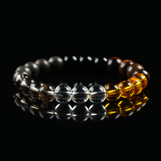Black Obsidian and Tiger’s Eye Beaded Bracelet – Strength, Focus & Confidence