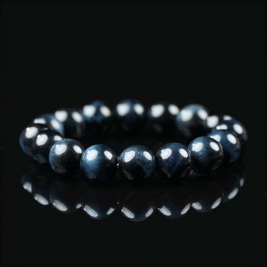 Blue Tiger Eye Beaded Bracelet – Focus and Confidence