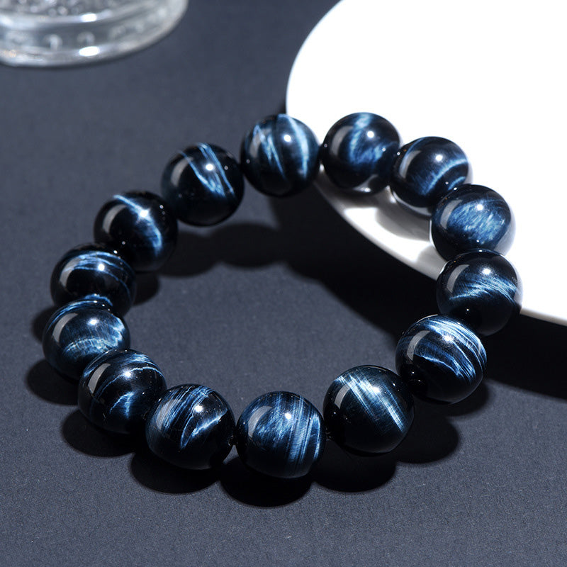 Blue Tiger Eye Beaded Bracelet – Focus and Confidence