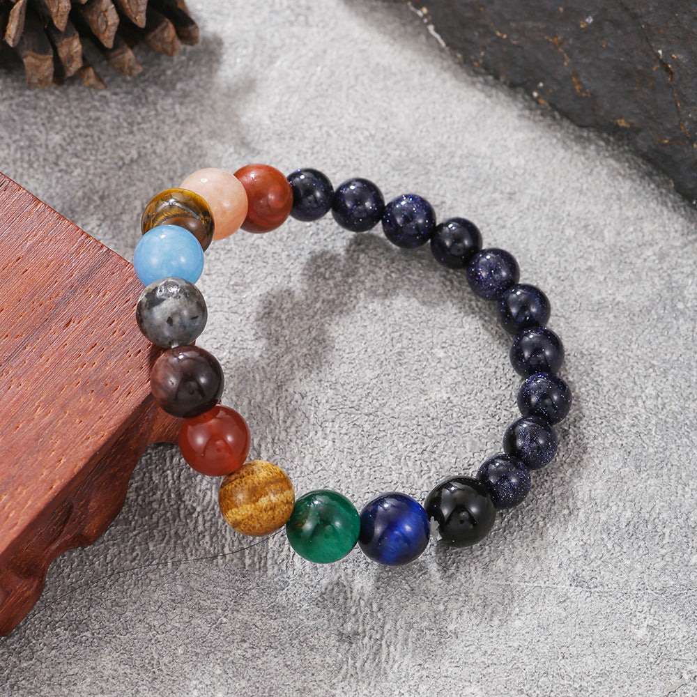 Universe Galaxy Crystal Bracelet – 8/10mm Solar System Beaded Planet Jewelry for Cosmic Energy & Balance