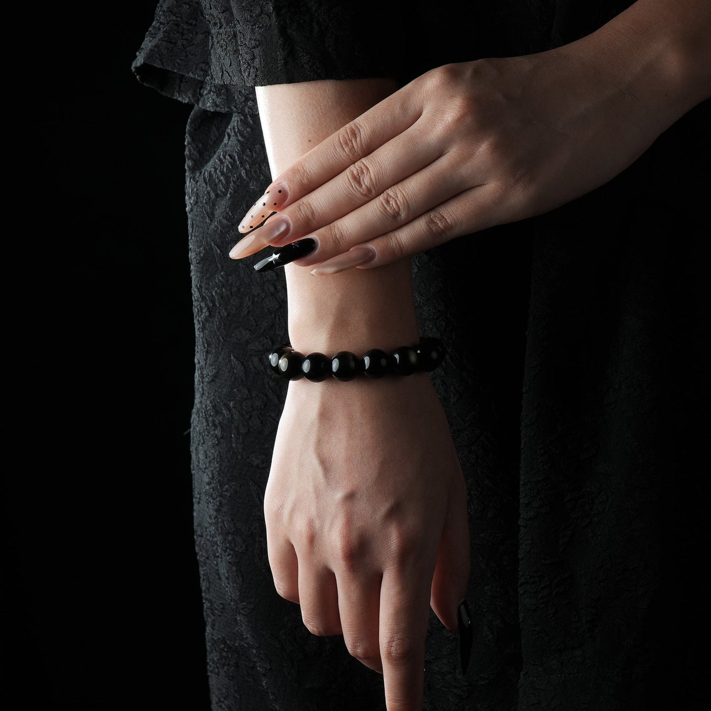 Golden/Silver Sheen Obsidian Bracelet – Protection & Mental Clarity