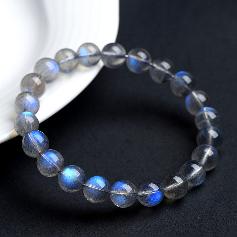 Gray Moonstone Beaded Bracelet – Crystal for Intuition & Emotional Healing