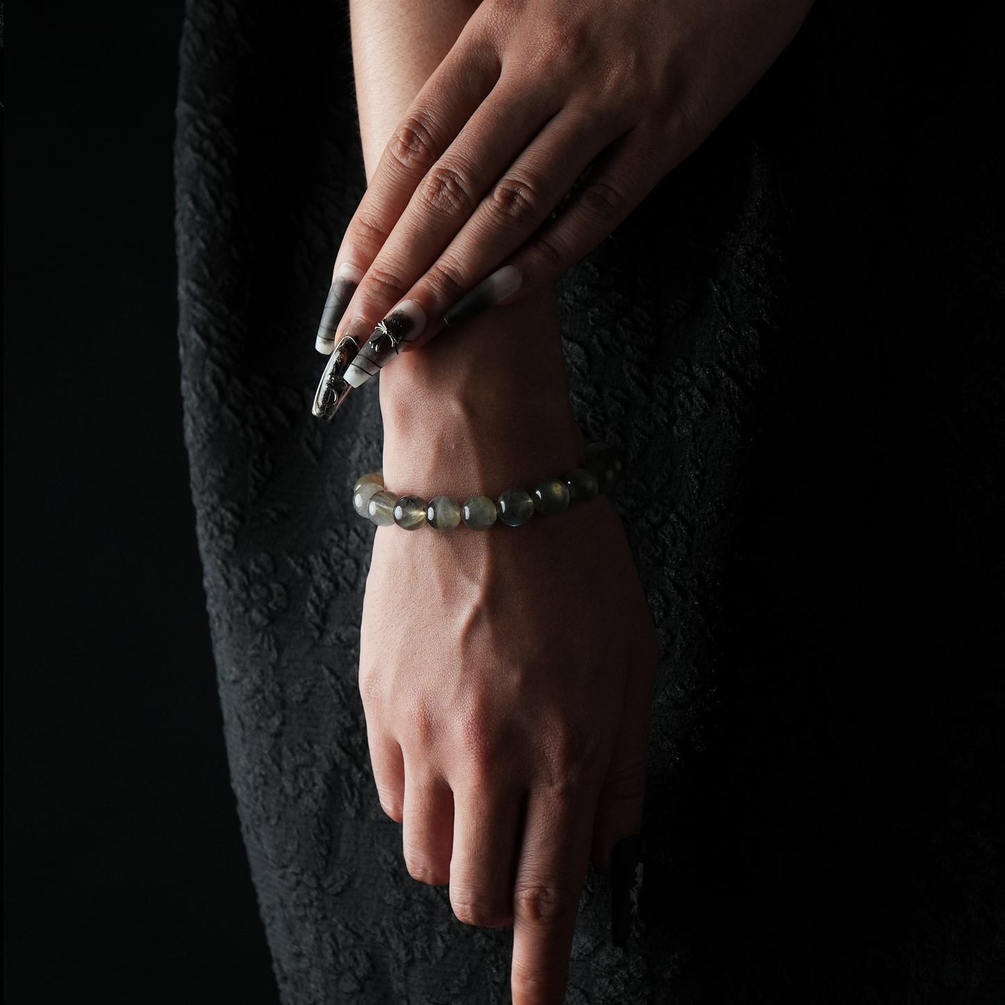 Gray Moonstone Beaded Bracelet – Crystal for Intuition & Emotional Healing