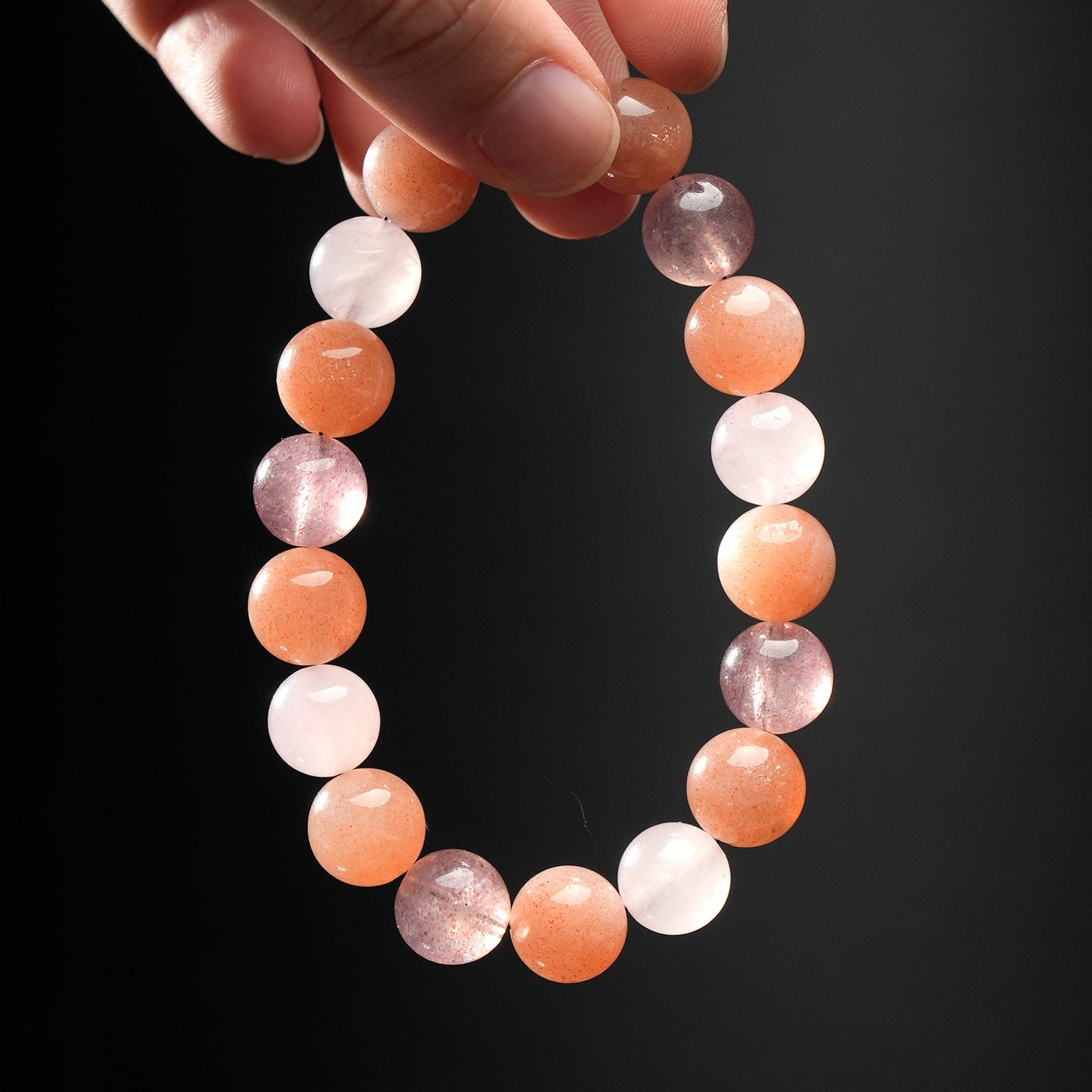 Cancer Zodiac Bracelet – Moonstone, Rose Quartz, Strawberry Quartz for Emotional Healing
