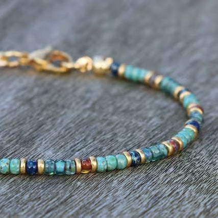 Turquoise Crystal Anklet – Healing & Self-Expression