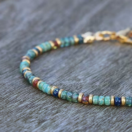 Turquoise Crystal Anklet – Healing & Self-Expression