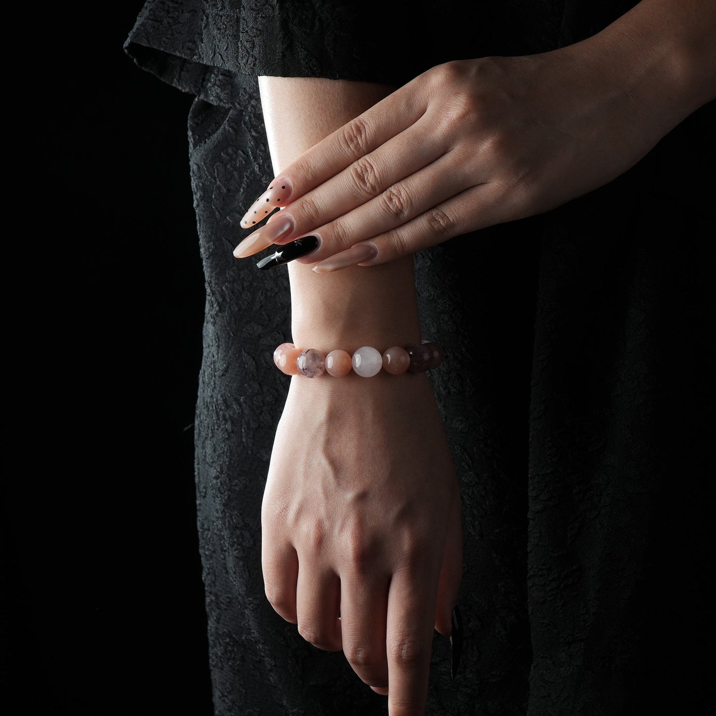 Cancer Zodiac Bracelet – Moonstone, Rose Quartz, Strawberry Quartz for Emotional Healing