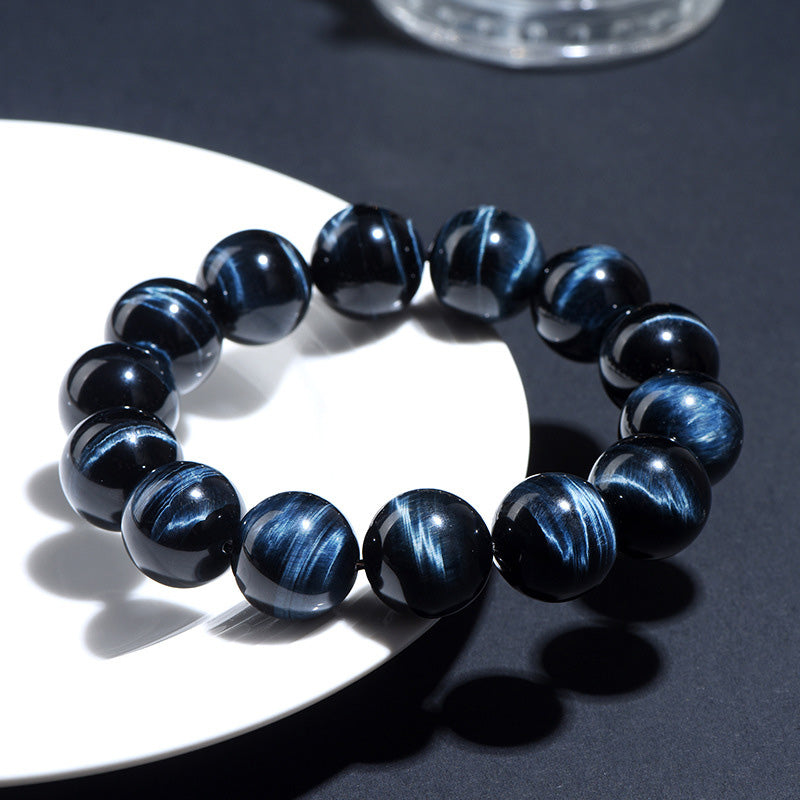 Blue Tiger Eye Beaded Bracelet – Focus and Confidence