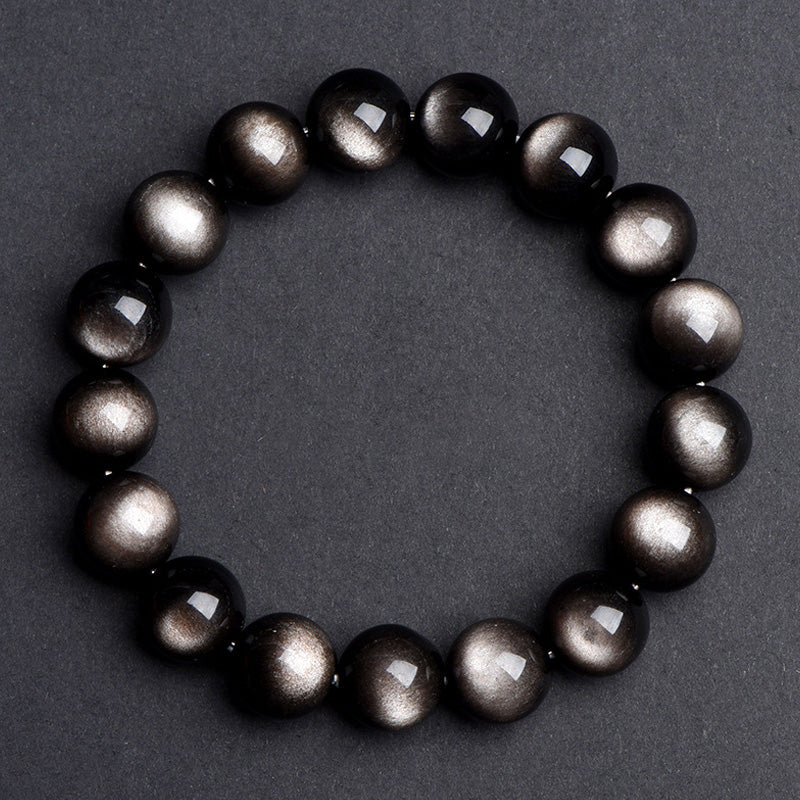 Golden/Silver Sheen Obsidian Bracelet – Protection & Mental Clarity