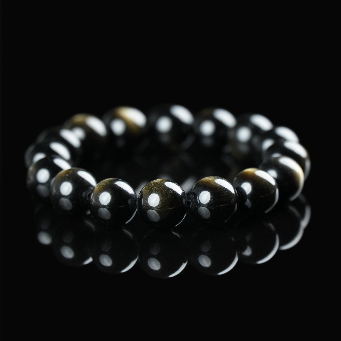 Golden/Silver Sheen Obsidian Bracelet – Protection & Mental Clarity