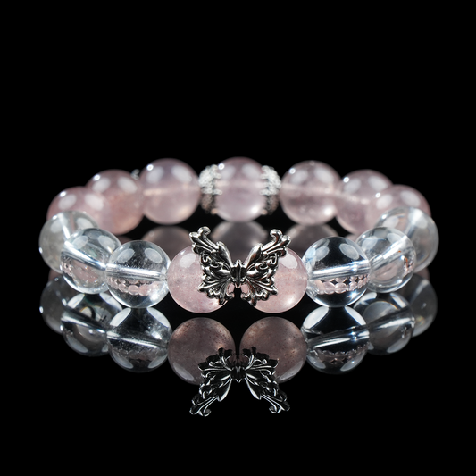 Strawberry Butterfly Crystal Bracelet