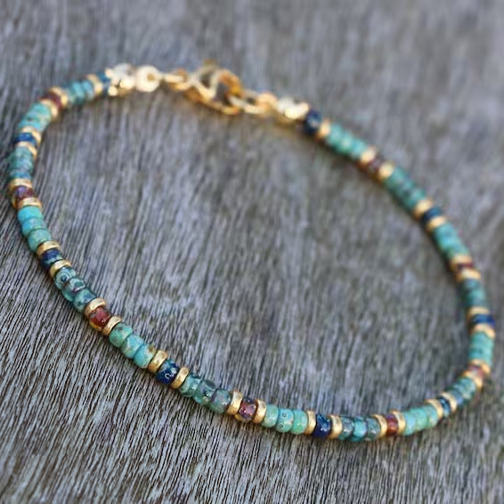 Turquoise Crystal Anklet – Healing & Self-Expression