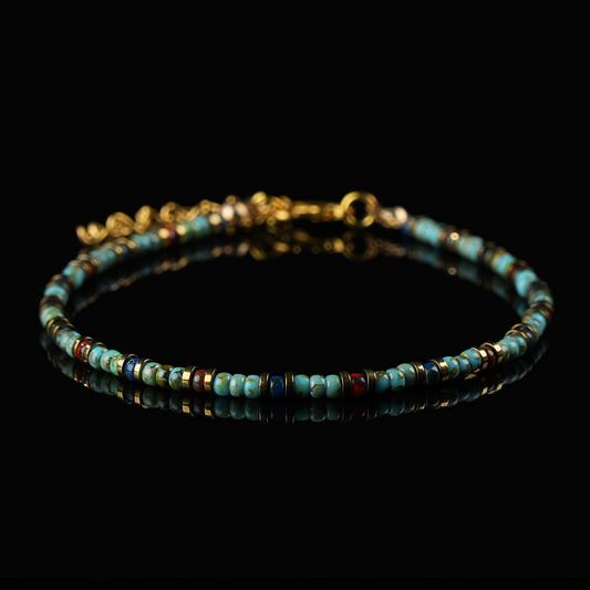 Turquoise Crystal Anklet – Healing & Self-Expression