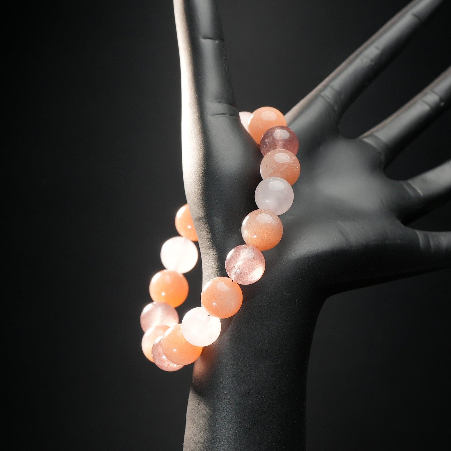 Cancer Zodiac Bracelet – Moonstone, Rose Quartz, Strawberry Quartz for Emotional Healing