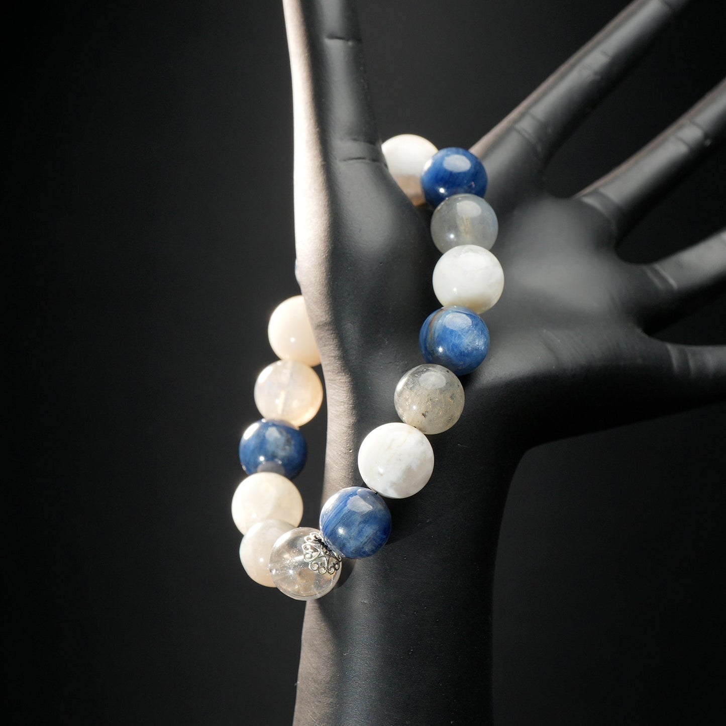 Pisces Zodiac Bracelet – Moonstone, Kyanite, Phantom Quartz, Clear Quartz for Spiritual Connection