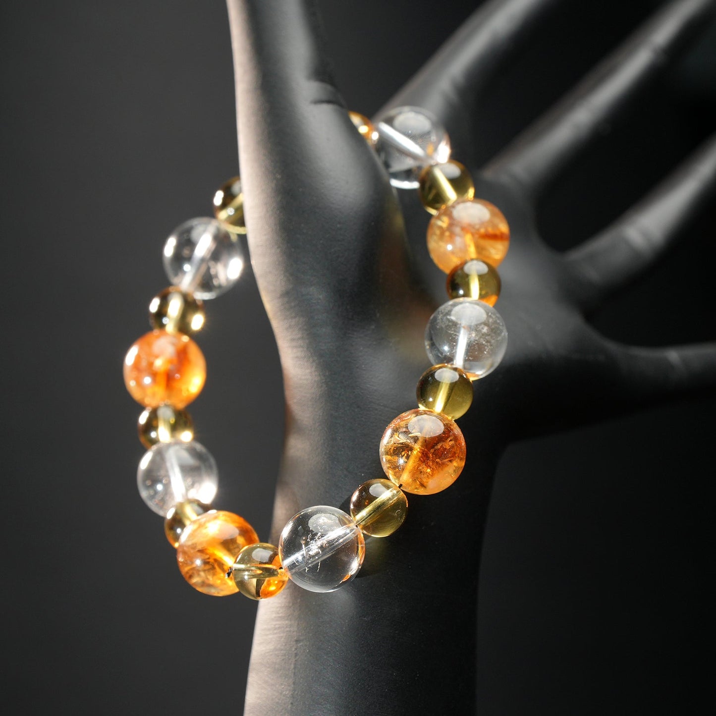Taurus Zodiac Bracelet – Golden Rutilated Quartz, Citrine, Clear Quartz for Wealth & Stability