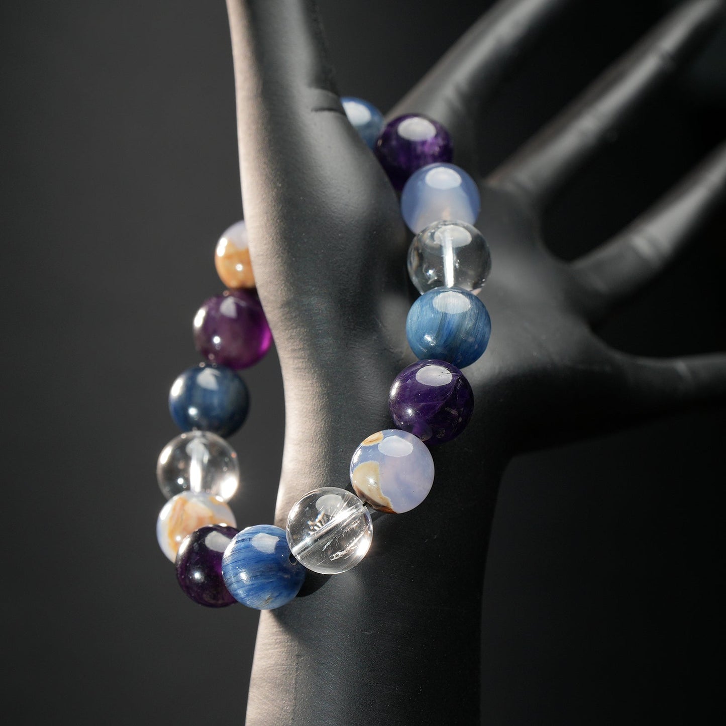 Virgo Zodiac Bracelet – Amethyst, Aquamarine, Clear Quartz for Calm & Inner Clarity
