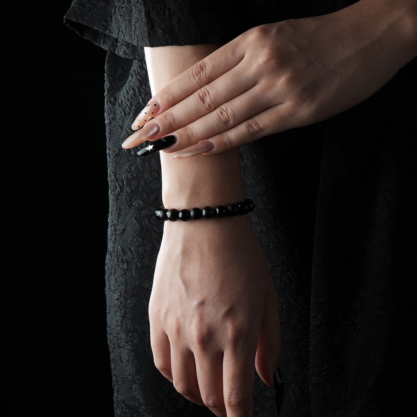 Gold Sheen Obsidian & Black Agate Bracelet – Strength, Protection & Emotional Balance
