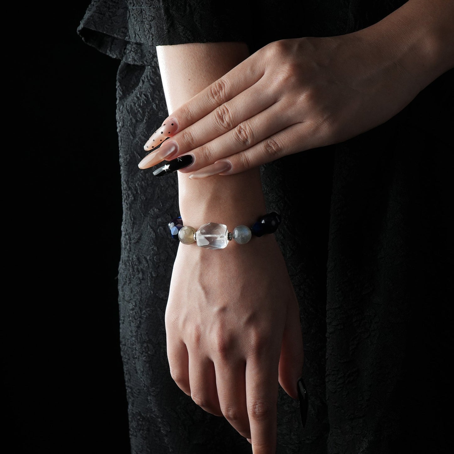 Aquarius Zodiac Bracelet – Lapis Lazuli, Amethyst, Moonstone, Clear Quartz for Intuition & Innovation