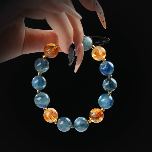 Aquamarine & Citrine Bracelet – Calm, Confidence & Abundance