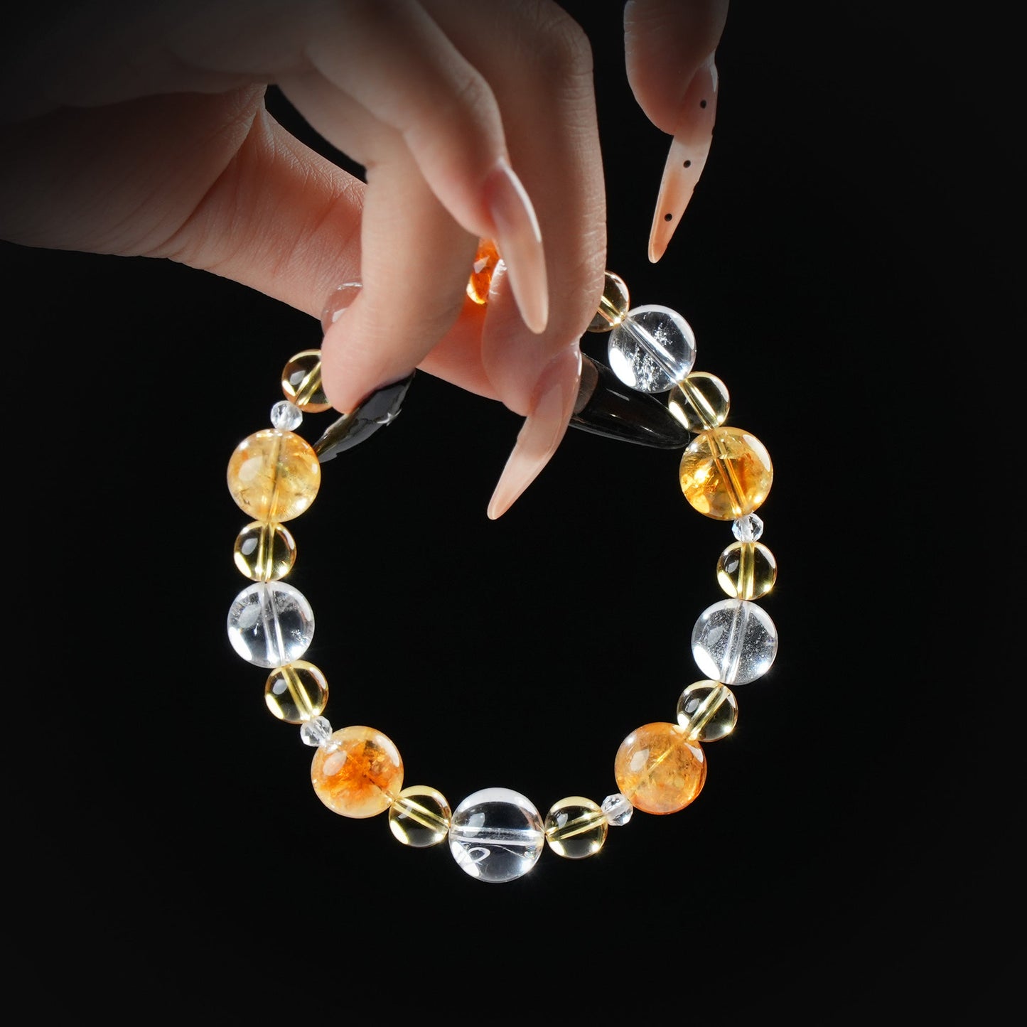 Taurus Zodiac Bracelet – Golden Rutilated Quartz, Citrine, Clear Quartz for Wealth & Stability