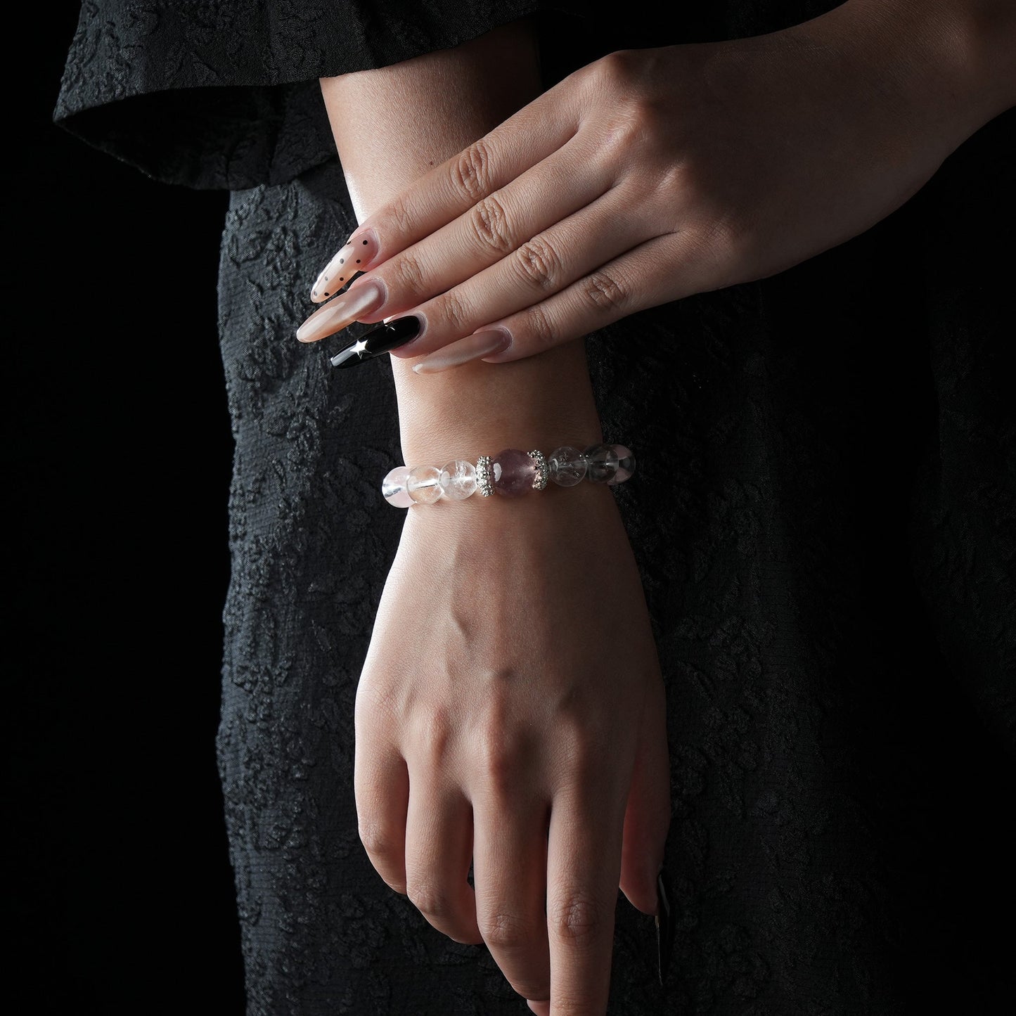 Strawberry Quartz, Rose Quartz & Clear Quartz Bracelet – Love, Clarity & Emotional Healing