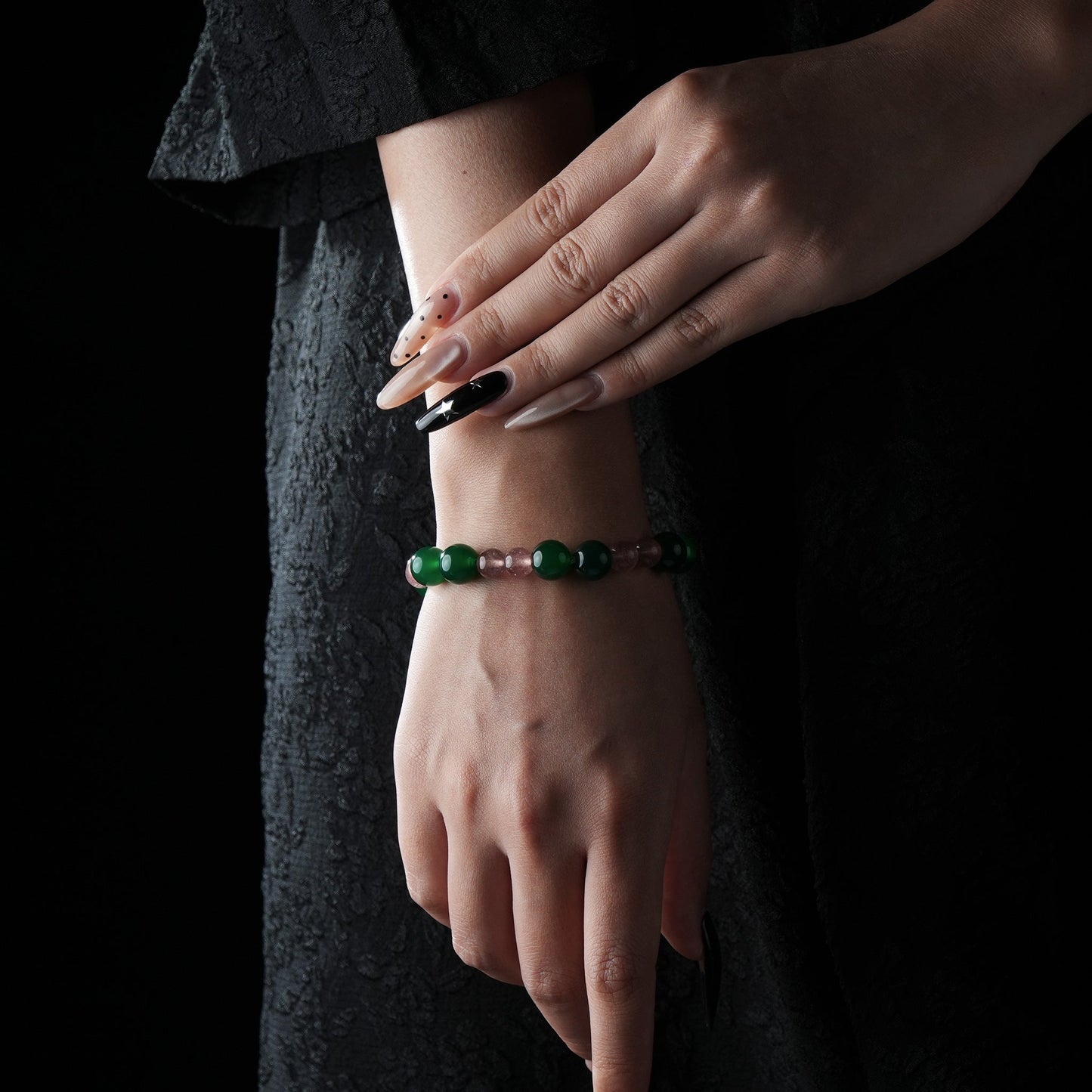 Green Agate & Strawberry Quartz Bracelet – Love, Vitality & Emotional Harmony