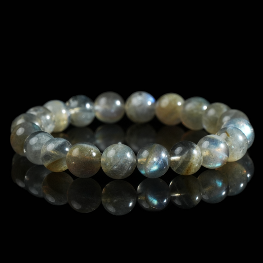 Gray Moonstone Beaded Bracelet – Crystal for Intuition & Emotional Healing